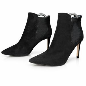 Tory Burch Pointed Toe Ankle Booties Black Leather Stiletto Heel Chelsea 7M